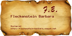 Fleckenstein Barbara névjegykártya